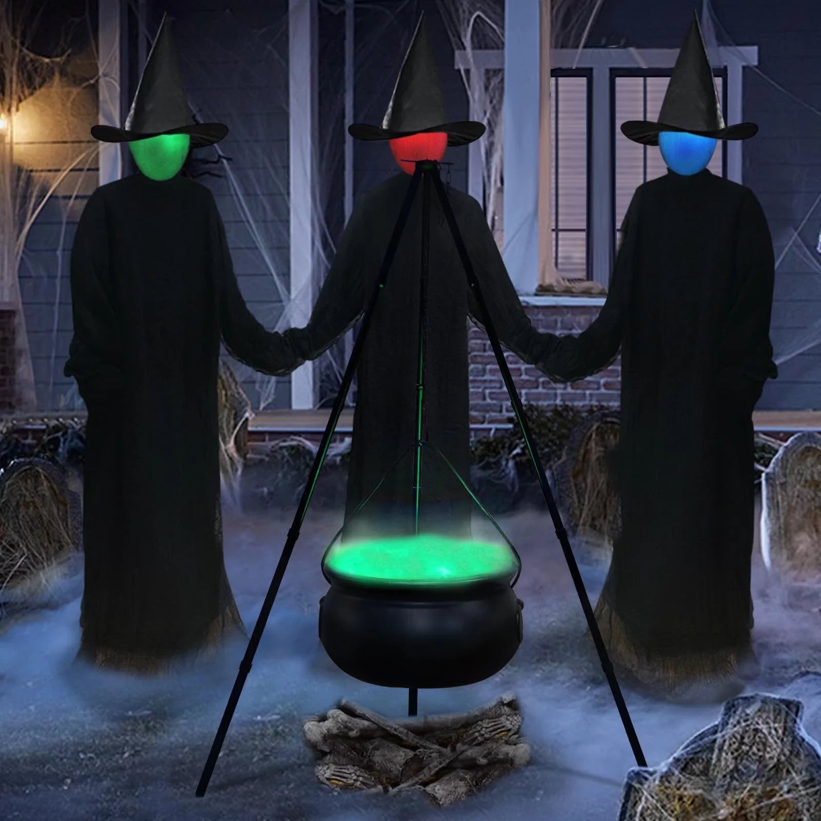 Halloween Clearance Sales!  Halloween Decorations Outdoor Large Cauldron Halloween Decor on Tripod with Timer Lights Plastic Cauldron Witch Halloween Decorations for Porch Yard