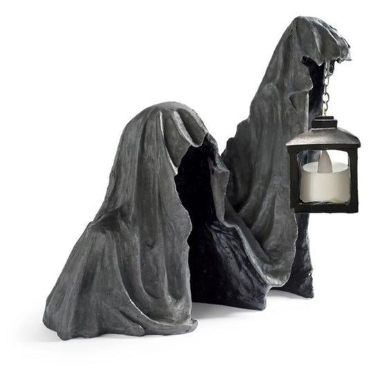 Hell'S Messenger with Lantern, the Ghost Looking for Light Realistic Resin Ghost Sculpture for Halloween Home Garden Decoration Halloween Decorations