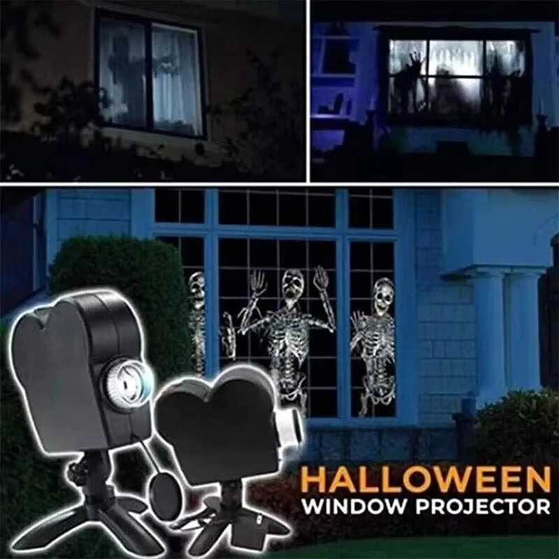 Halloween Christmas Party Holographic Projector Spooky Nights 12 Movies Mini Home Theater Tripod LED Indoor Outdoor Projector