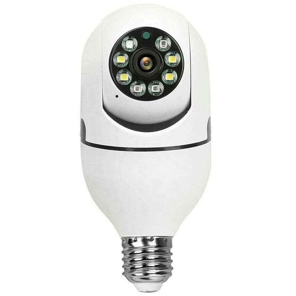 E27 Light Bulb Camera Wifi Outdoor Indoor 1080P 360 Degree Panoramic Smart Home Security Wireless Smartbulb Cam Dome Surveillance IP HD CCTV Night Vision Lightbulb,Support 2.4G,White