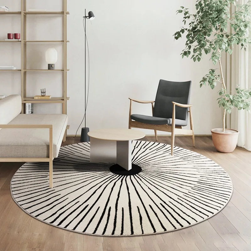 Japanese Style Carpet Wabi Sabi Interior Art Deco Rug for Girl Bedroom Nordic Geometric Line Pattern Carpet Home Living Room Rug