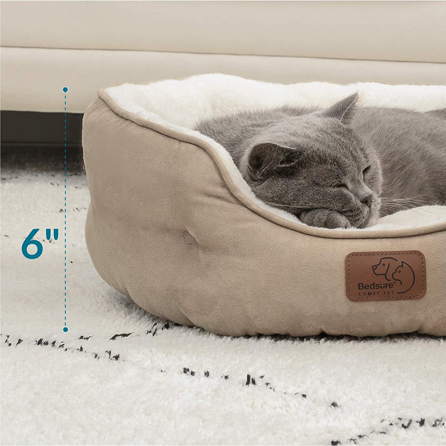 Small Dog Bed for Small Dogs Washable - round Cat Beds for Indoor Cats, round Pet Bed for Puppy and Kitten with Slip-Resistant Bottom, 20 Inches