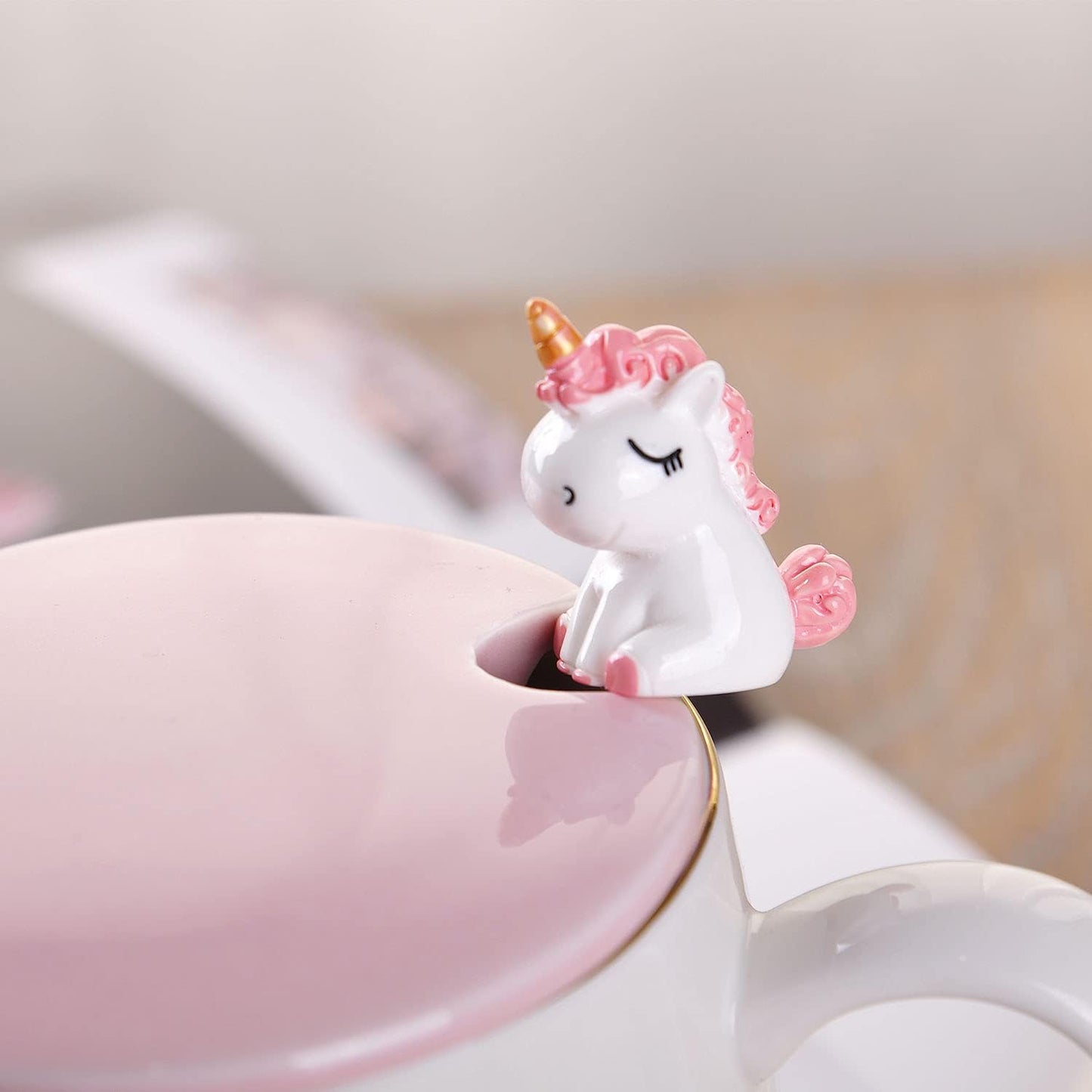 Ceramic Unicorn Coffee Mug Tea Cup with Spoon,13Oz(380Ml)