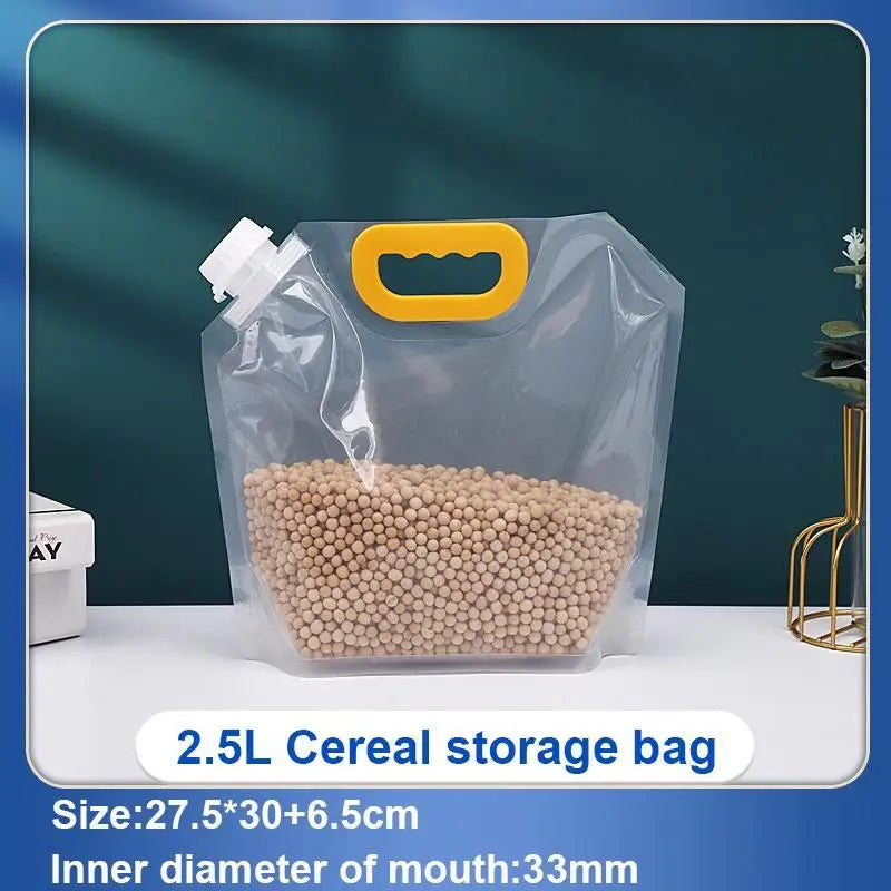 1/5Pcsrice Packaging Bag Grains Sealed Bag Moisture-Proof and Insect-Proof Transparent Thickened Portable Food-Grade Storage Bag