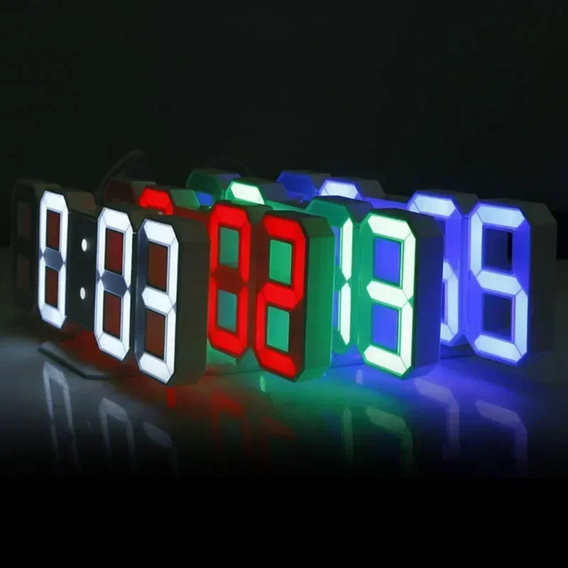 Purchase Products Clock 3D LED Digital Alarm Clock Wall Clock Time/Date/Temperature for Home/Kitchen/Office Clocks Decor Garden