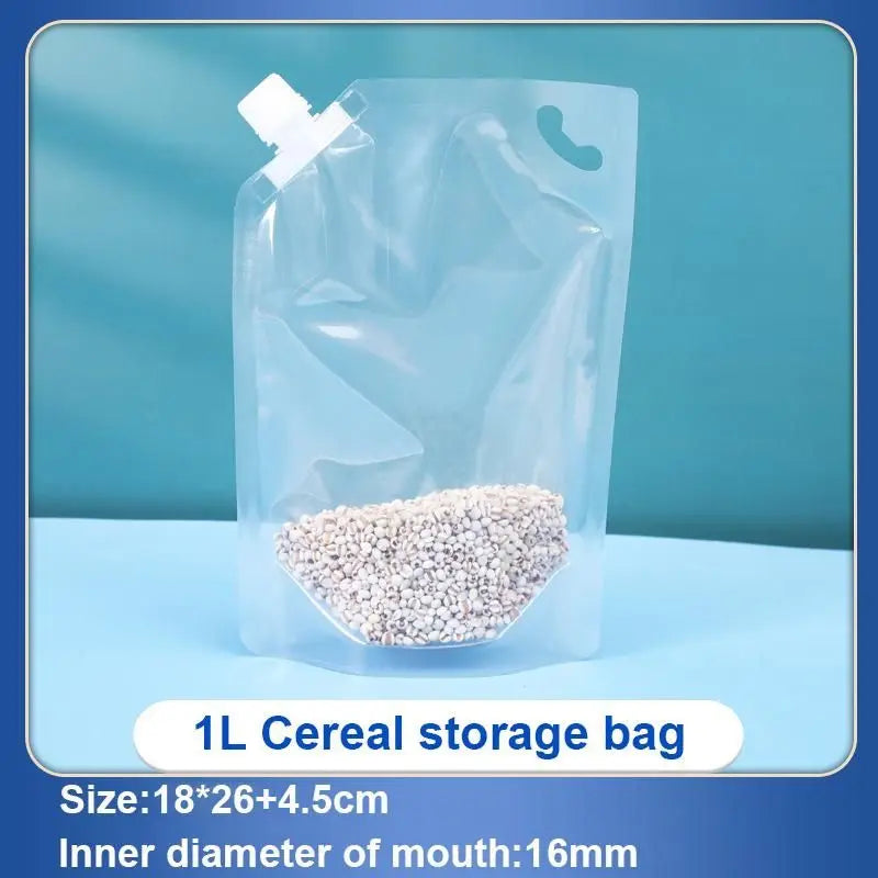 1/5Pcsrice Packaging Bag Grains Sealed Bag Moisture-Proof and Insect-Proof Transparent Thickened Portable Food-Grade Storage Bag