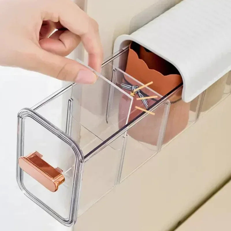 Wall-Mounted Underwear Sock Storage Box Bra Garments Holder Bin Easy to Find Space-Saving Adjustable Bedroom Storage Organizer