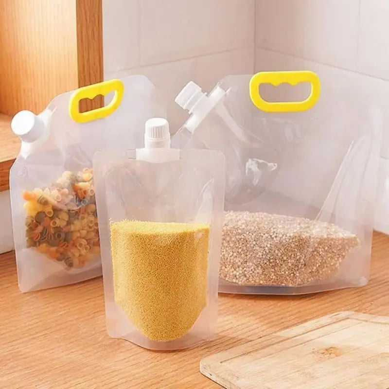 1/5Pcsrice Packaging Bag Grains Sealed Bag Moisture-Proof and Insect-Proof Transparent Thickened Portable Food-Grade Storage Bag