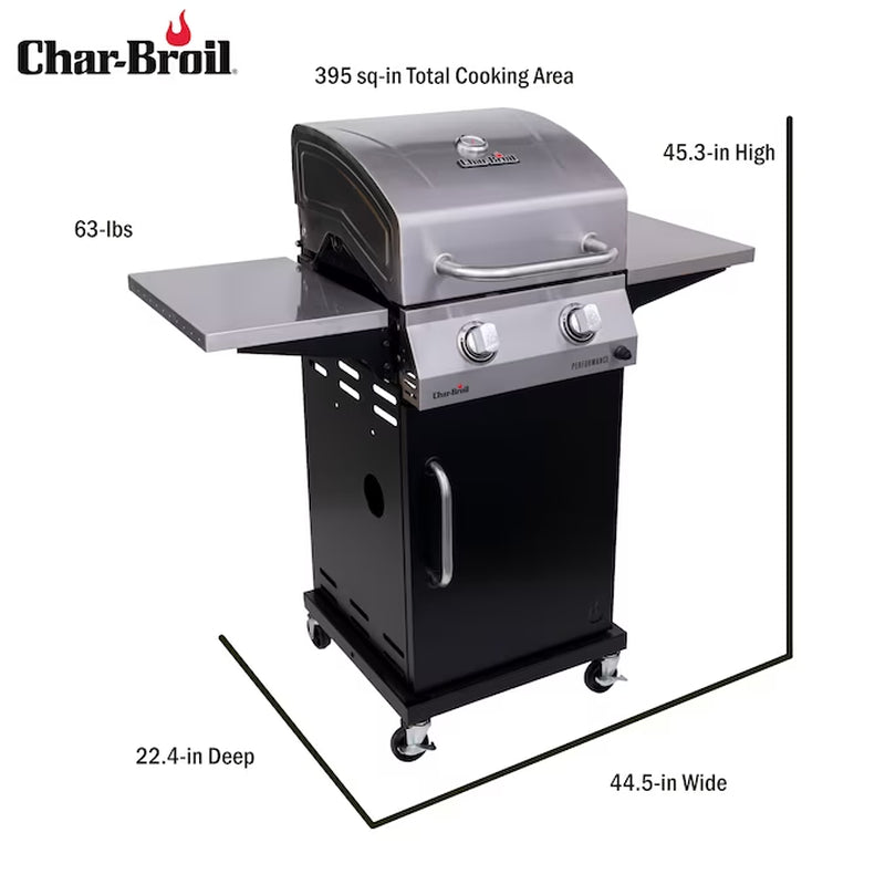 Performance Series Black 2-Burner Liquid Propane Gas Grill