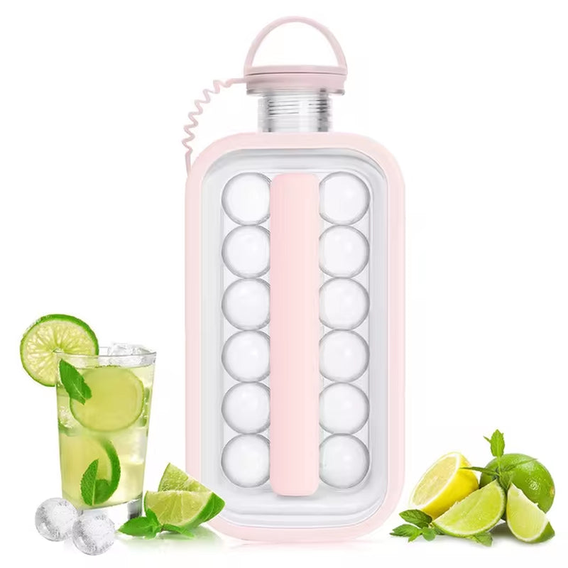 1Pc Portable Ice Ball Maker Bottle Reusable 2 in 1 round Ice Cube Molds for Whiskey Juice Cocktails Kitchen Bar Ice Cream Tools