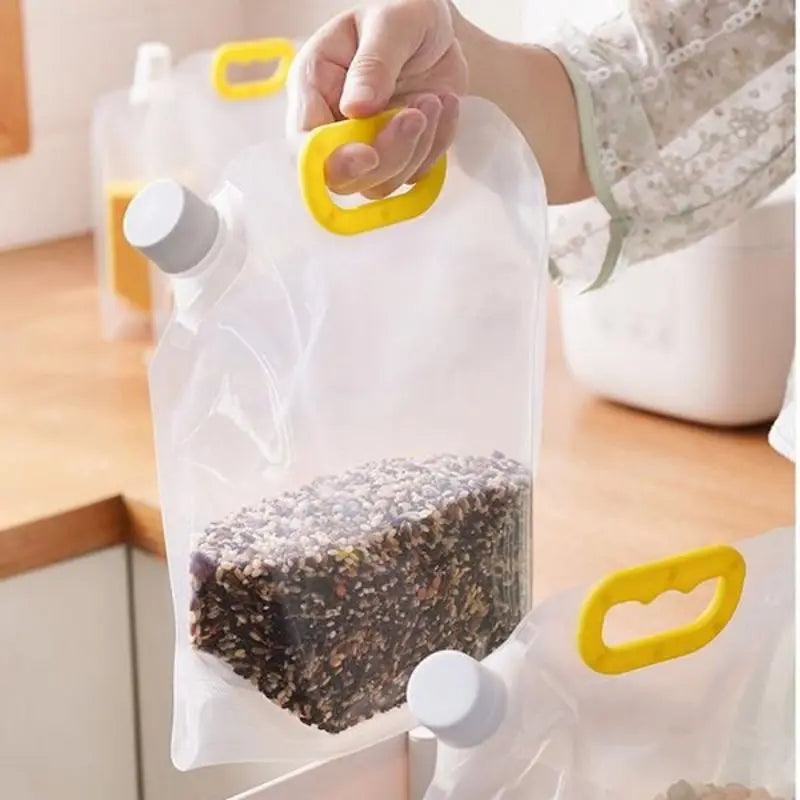 1/5Pcsrice Packaging Bag Grains Sealed Bag Moisture-Proof and Insect-Proof Transparent Thickened Portable Food-Grade Storage Bag