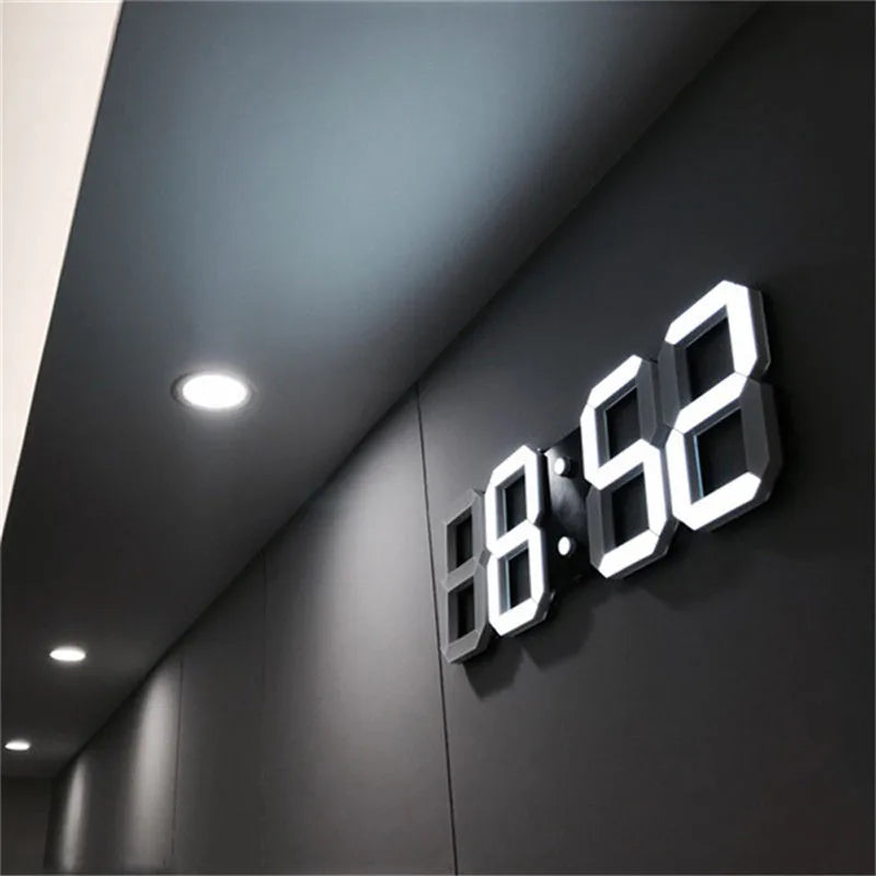 Modern Design 3D Large Wall Clock LED Digital USB Electronic Clocks on the Wall Luminous Alarm Table Clock Desktop Home Decor